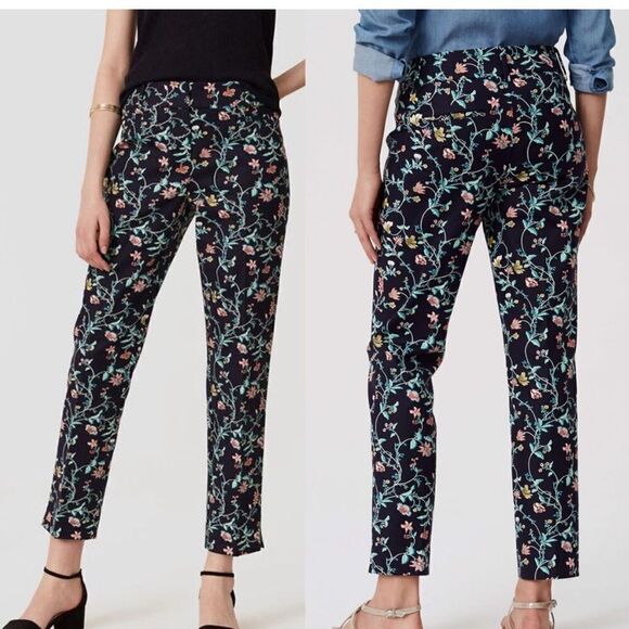 LOFT Outlet Modern Skinny Ankle  floral pants size 4. - Picture 1 of 8